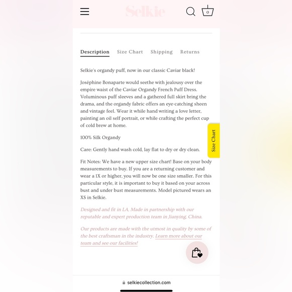 RARE & NWT Selkie Caviar Organdy French Puff Dress XXS - Picture 12 of 14